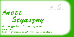 anett styaszny business card